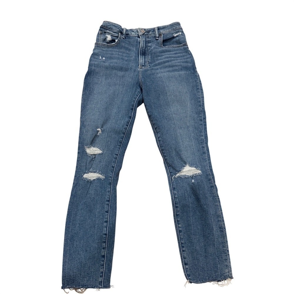 Abercrombie & Fitch Super Skinny Ankle High Rise Distressed Jeans Blue 26/2S